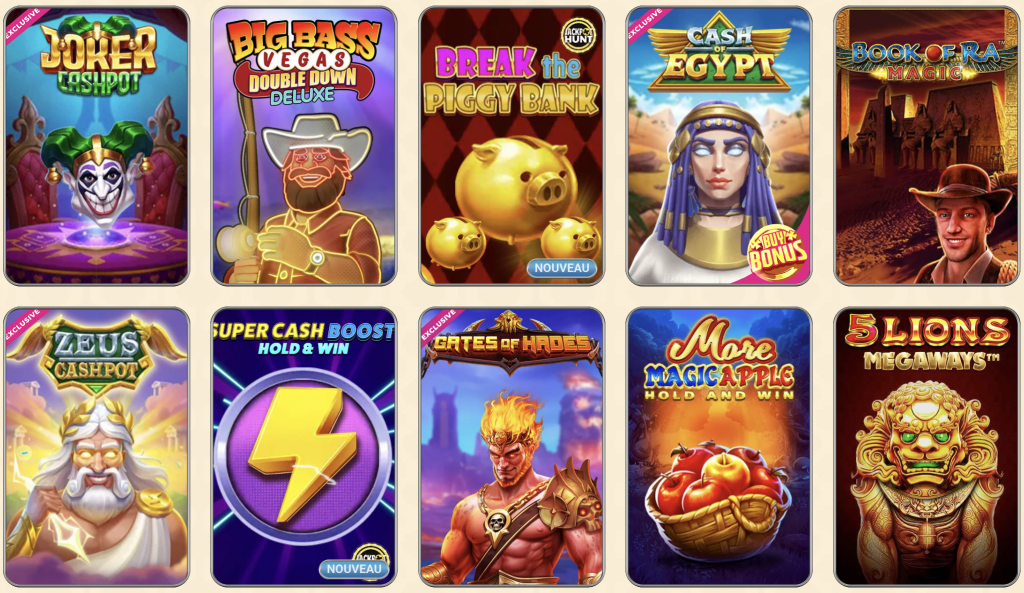 Jeux disponibles au Casino Vegasino en France