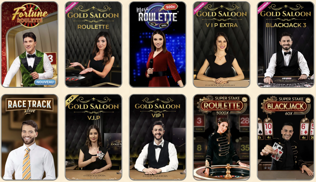 Casino en direct Vegasino