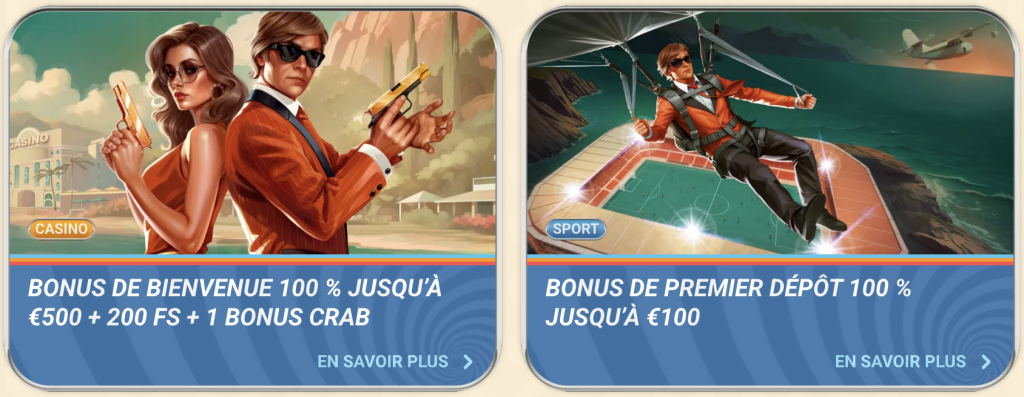 Bonus de bienvenue Vegasino